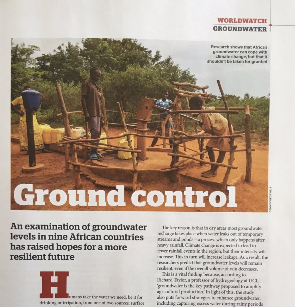 “Groundwater levels in nine African countries raise hopes for a more resilient future” Geographical Magazine